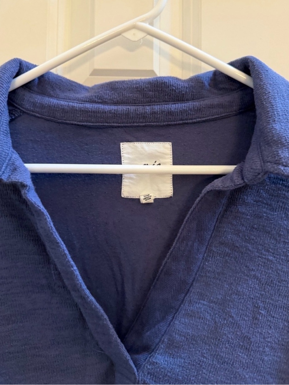 aerie Indigo V-Neck Collared Pullover - Picture 2 of 4